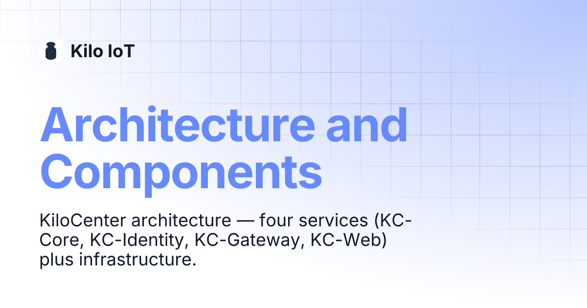 Architecture and Components | Kilo IoT